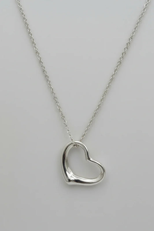 Tiffany Elsa Peretti Sterling Silver Open Heart Necklace