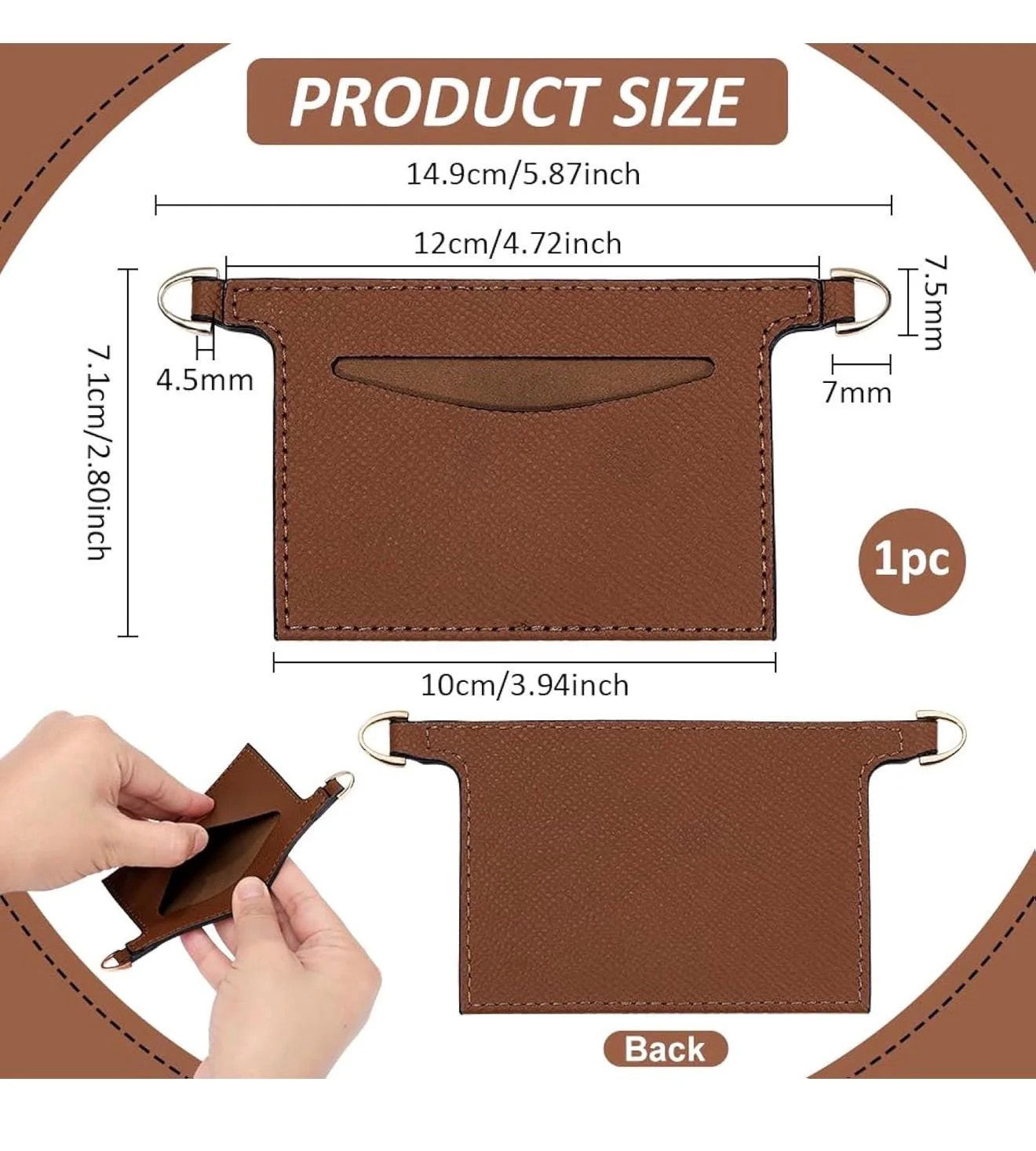 PU Leather Wallet Insert Conversion for Small Wallet on a chain