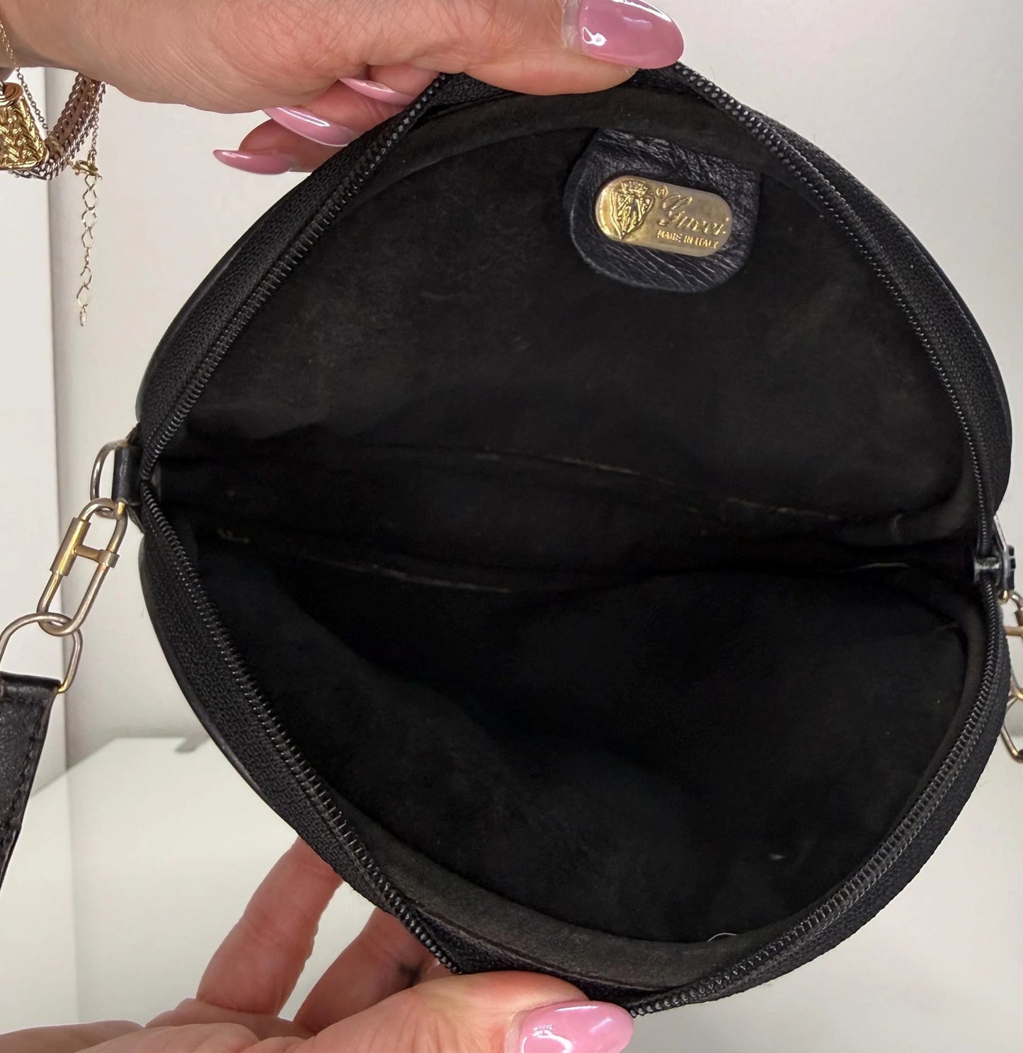 Gucci Vintage Black Leather with Interlocking GG