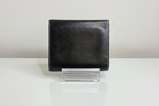 Gucci Vintage Black Leather and Gold Hardware Wallet