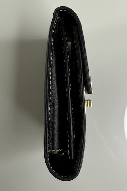 Gucci Vintage Black Leather and Gold Hardware Wallet