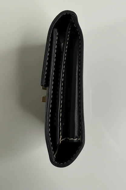 Gucci Vintage Black Leather and Gold Hardware Wallet