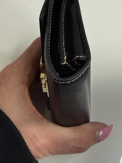 Gucci Vintage Black Leather and Gold Hardware Wallet