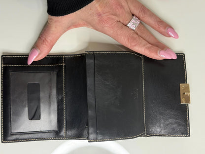 Gucci Vintage Black Leather and Gold Hardware Wallet