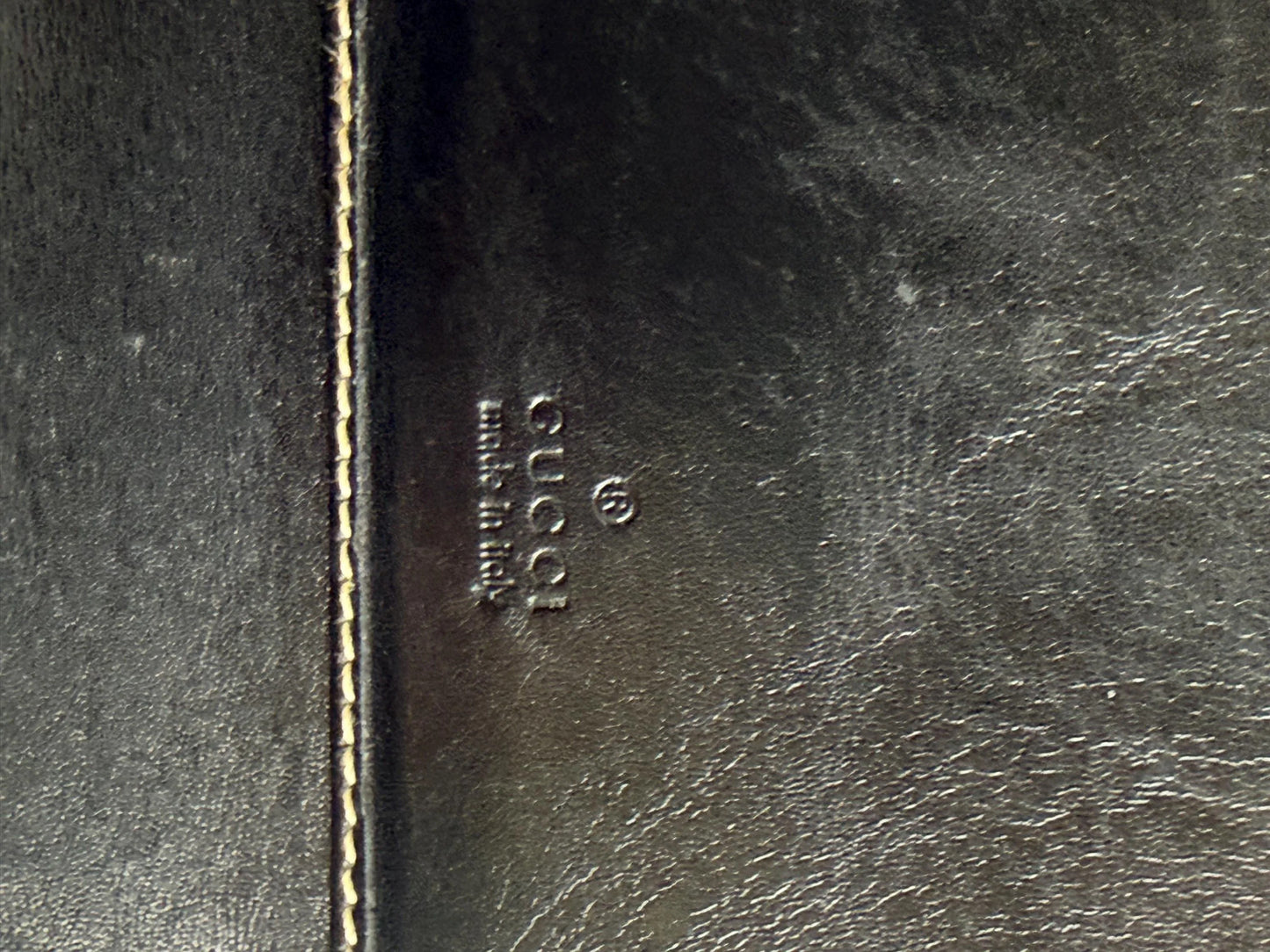 Gucci Vintage Black Leather and Gold Hardware Wallet
