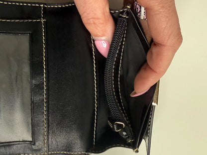 Gucci Vintage Black Leather and Gold Hardware Wallet