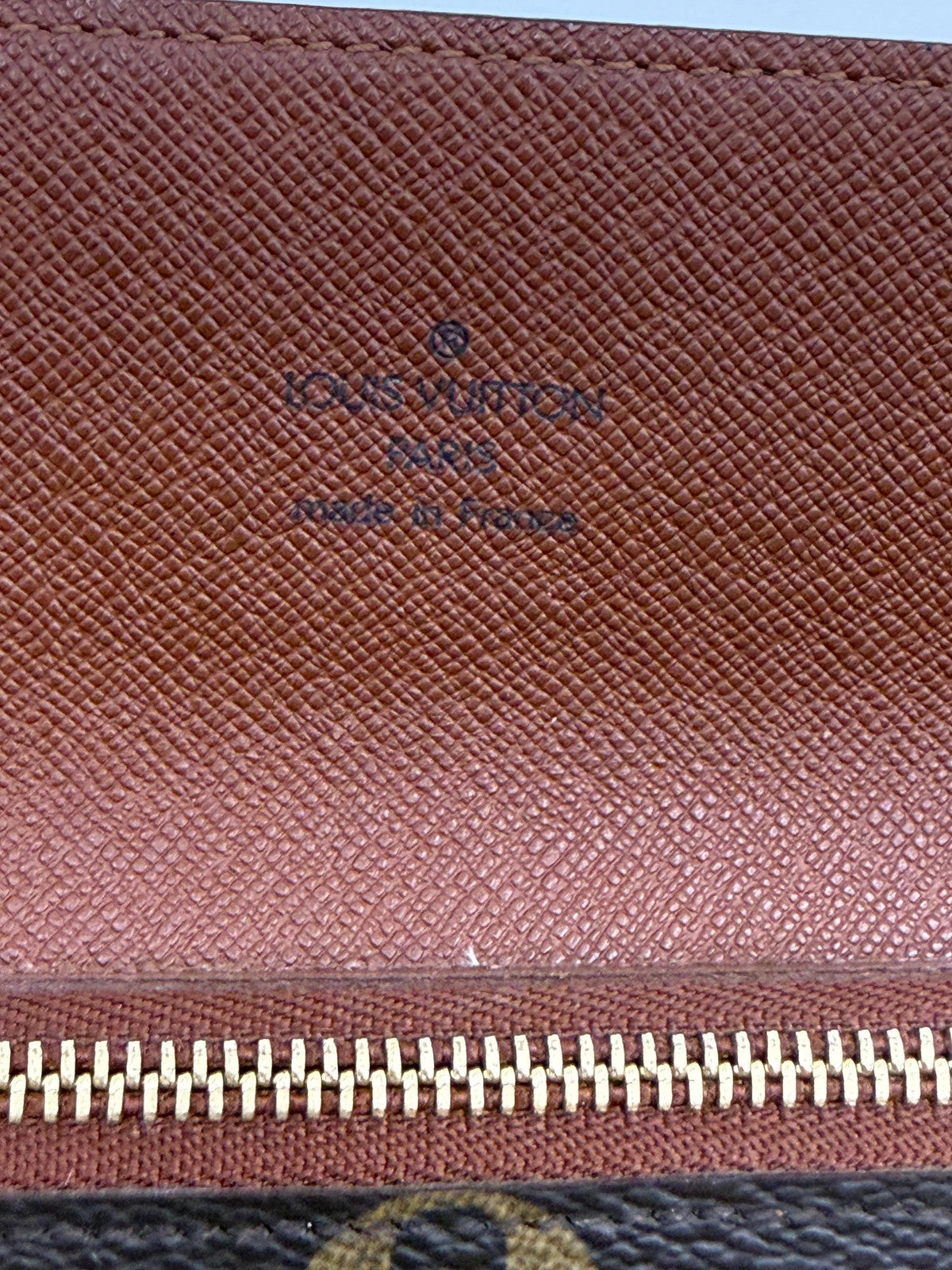 Louis Vuitton Monogram Accordion Wallet with non branded wristlet chain