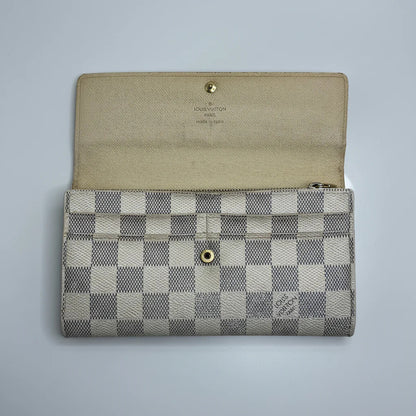 Louis Vuitton Sarah White Damier Azur Long Wallet