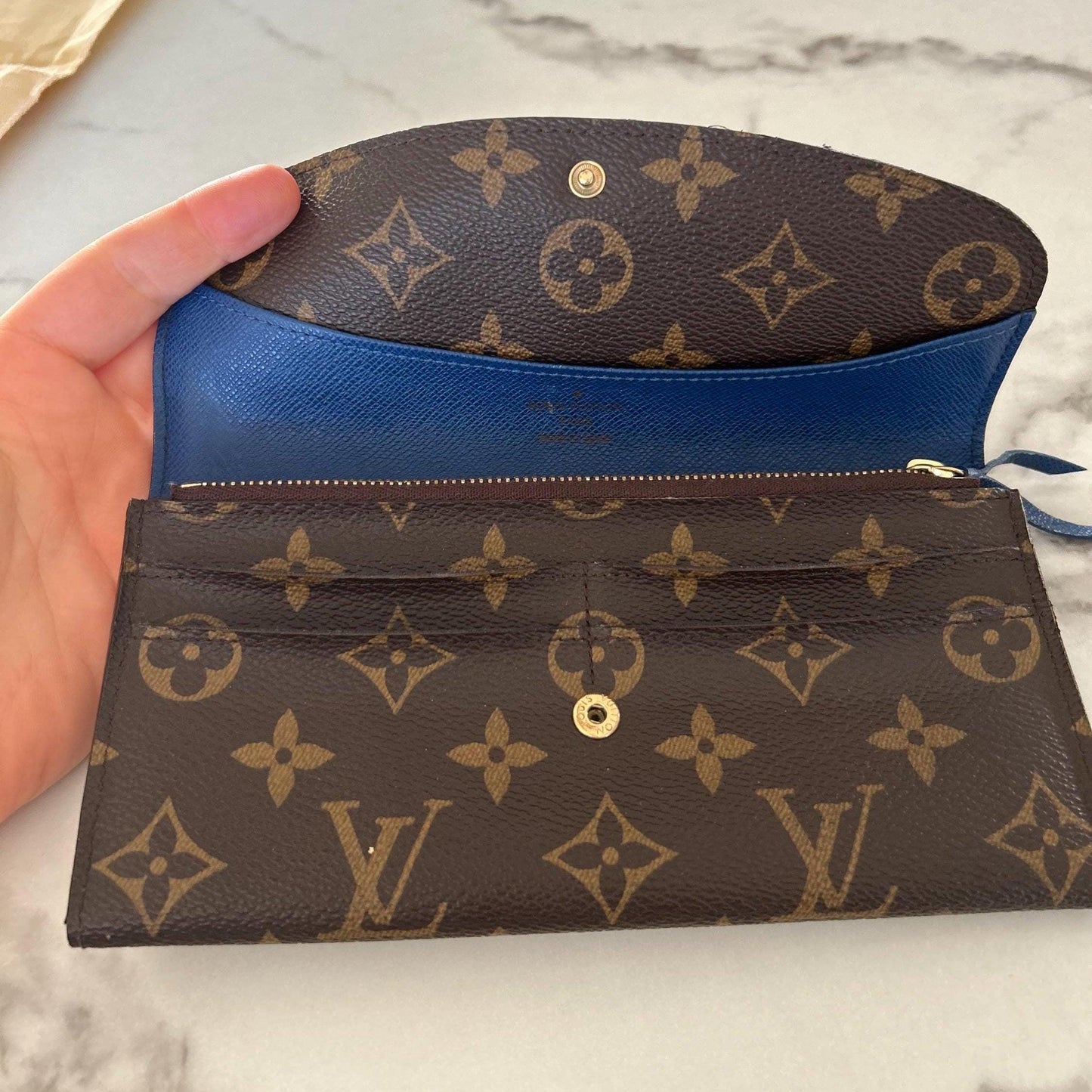 Louis Vuitton Emilie Monogram with Blue Interior Wallet