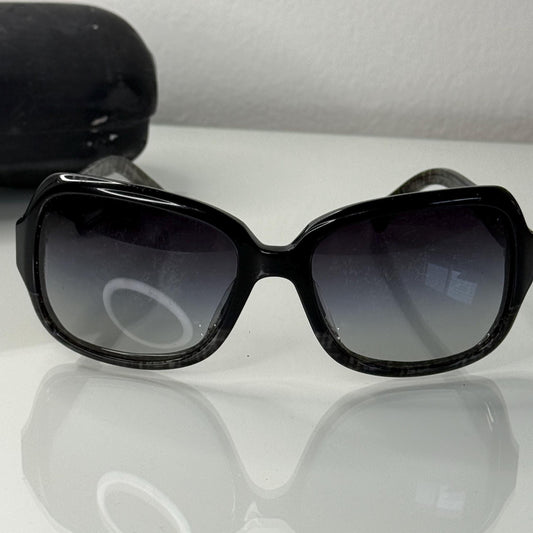 Chanel 5177 C1195 3C Vintage Black Gray Plaid Gradient CC Logo Sunglasses