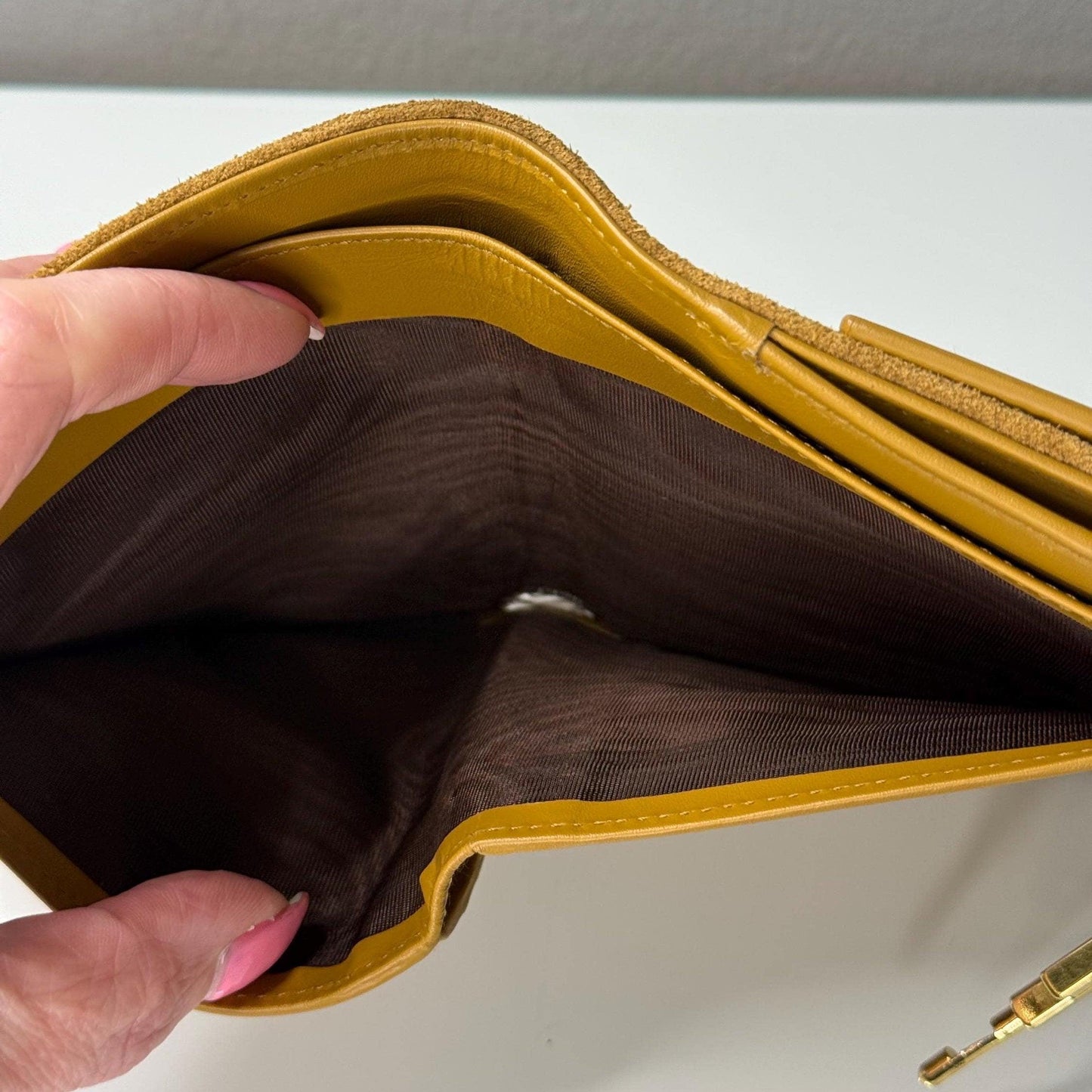 Gucci Jackie Bifold Beige Suede Wallet