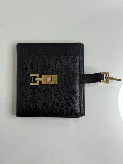 Gucci Vintage Black Leather Jackie Bifold Wallet