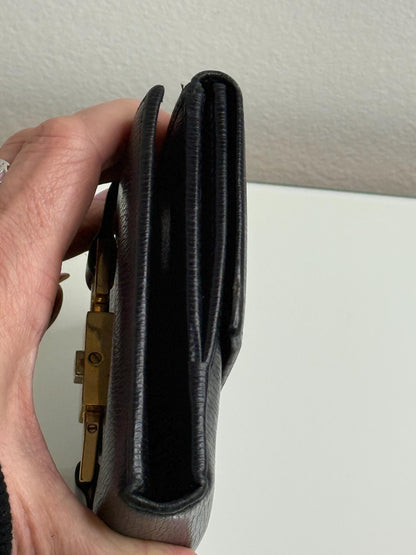 Gucci Vintage Black Leather Jackie Bifold Wallet