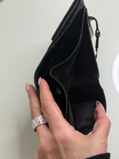 Gucci Vintage Black Leather Jackie Bifold Wallet