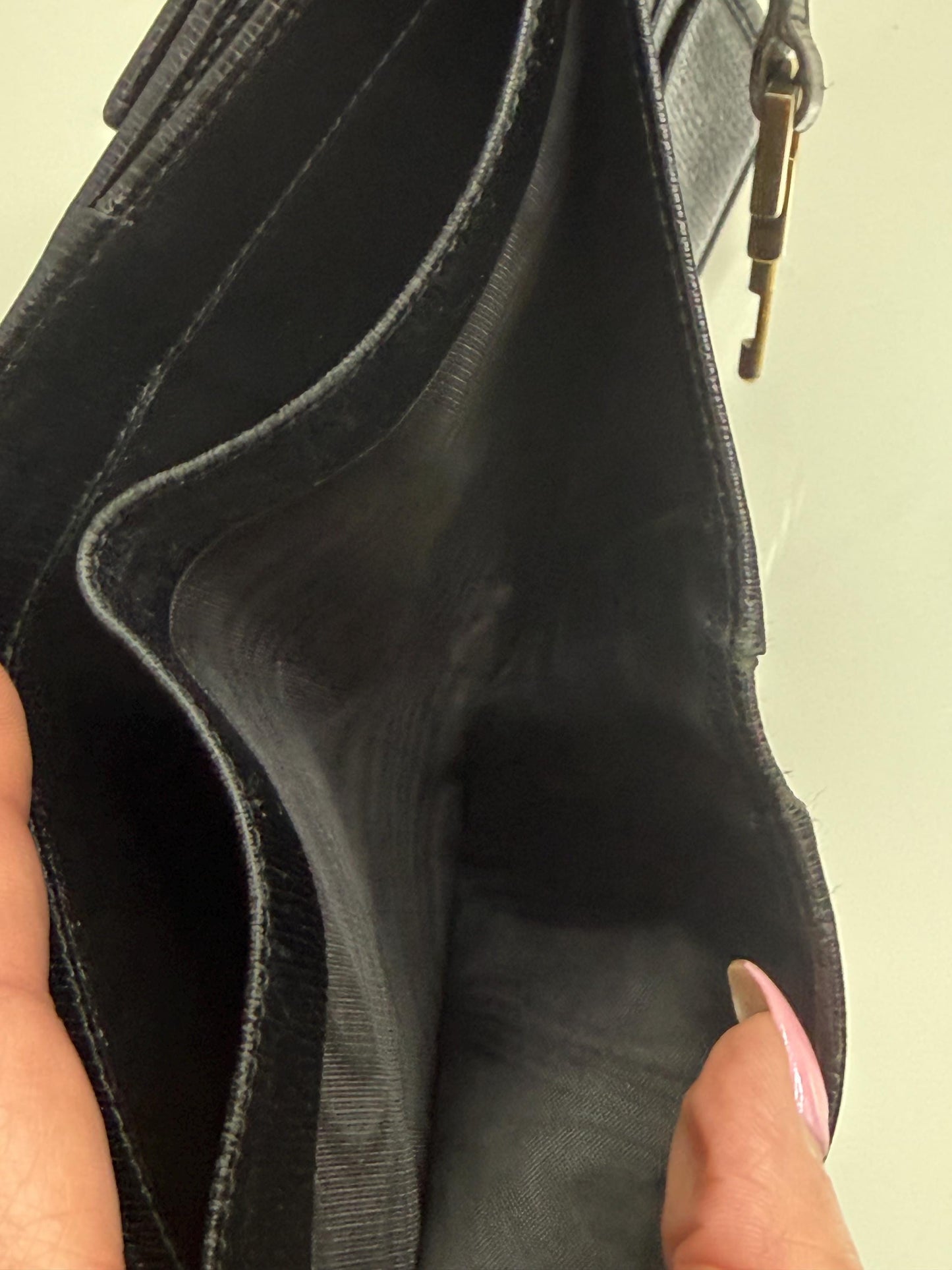 Gucci Vintage Black Leather Jackie Bifold Wallet