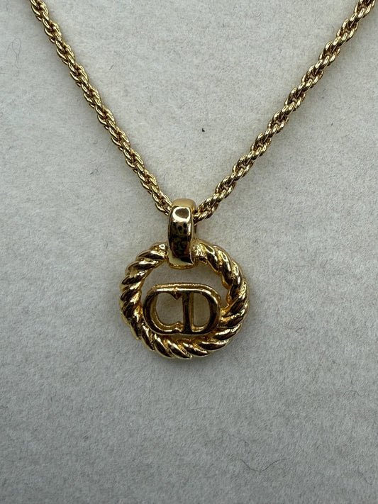 Christian Dior “CD  rope charm with rope chain Necklace