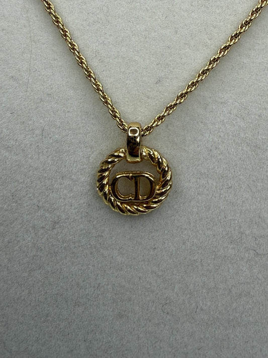 Christian Dior “CD  rope charm with rope chain Necklace