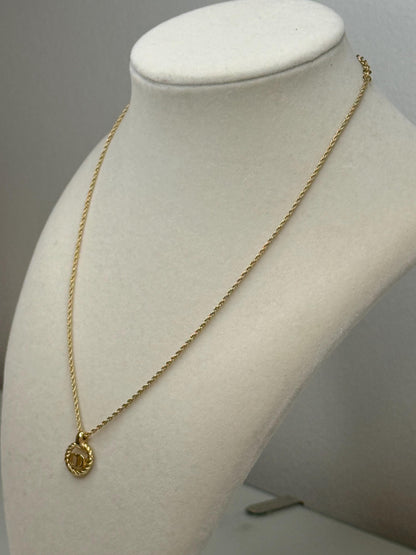 Christian Dior “CD  rope charm with rope chain Necklace