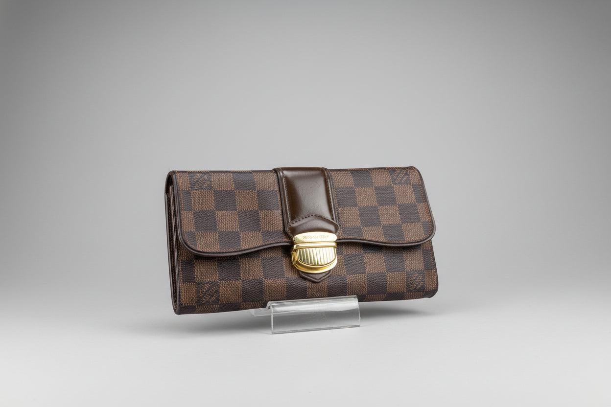 Louis Vuitton  Damier Ebene Sistina Long Wallet