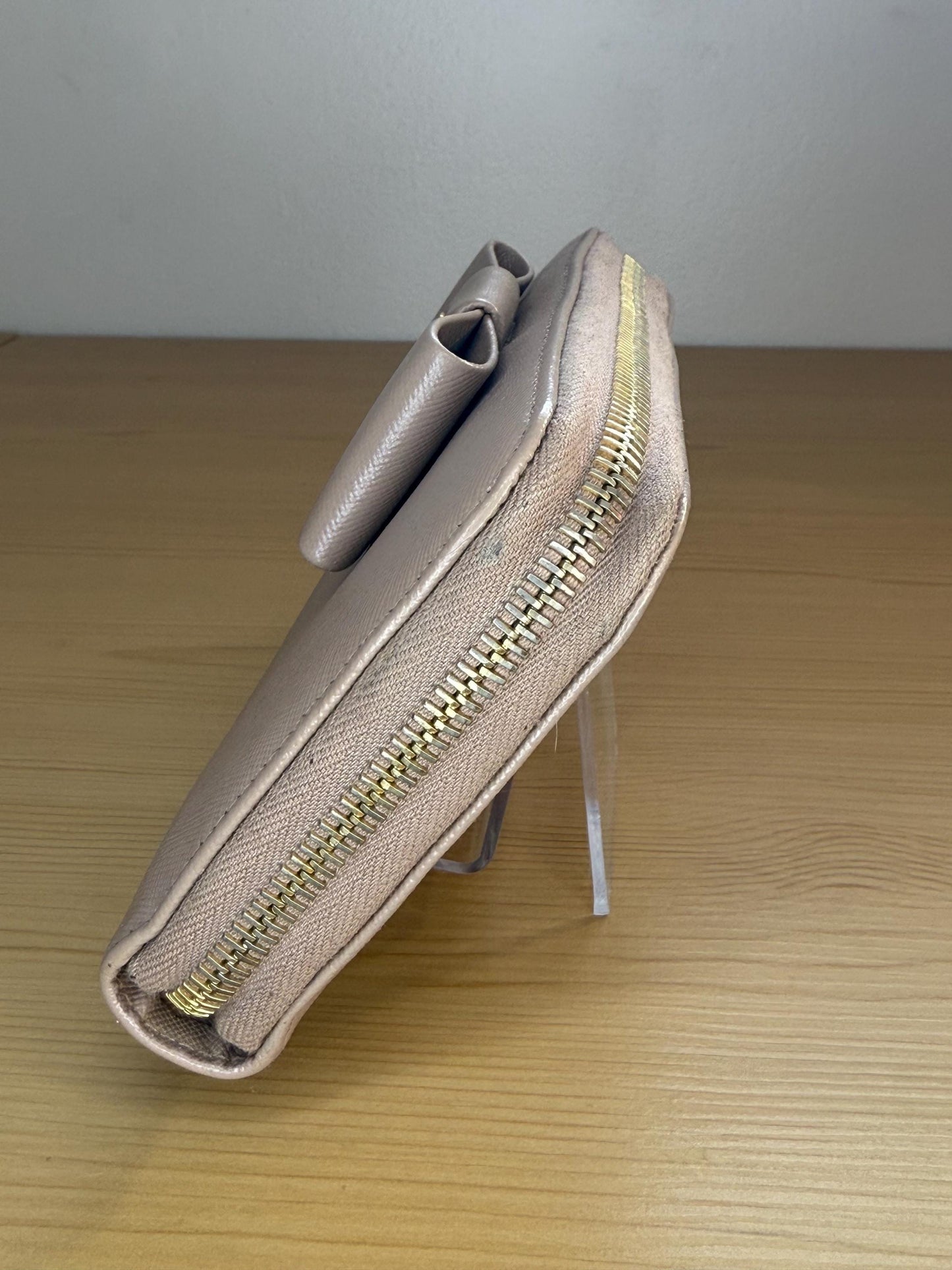 Prada Cammeo Saffiano Long Bow Zippy Wallet