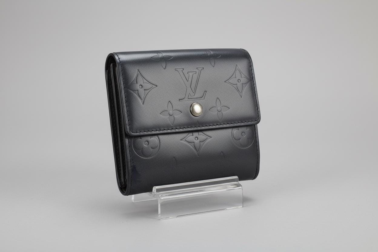 Louis Vuitton Monogram Matte Blue Portefeiulle Elise Trifold Wallet