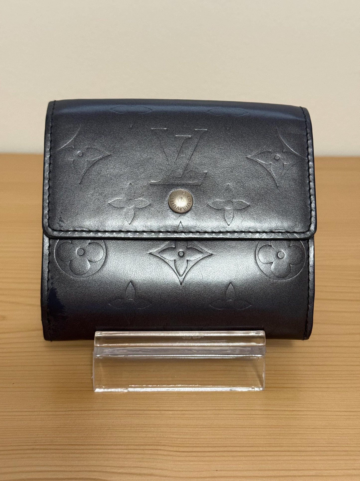 Louis Vuitton Monogram Matte Blue Portefeiulle Elise Trifold Wallet