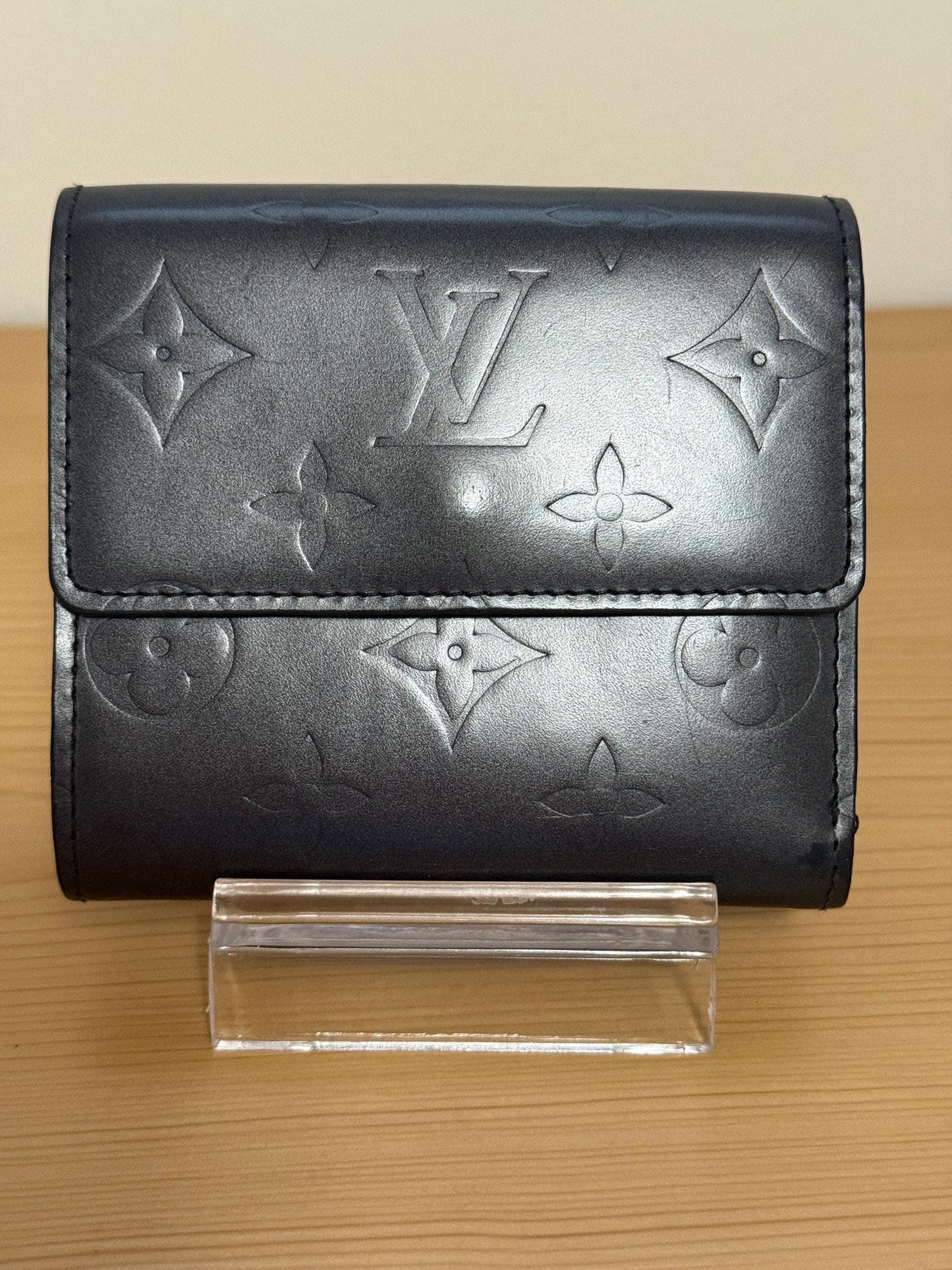 Louis Vuitton Monogram Matte Blue Portefeiulle Elise Trifold Wallet