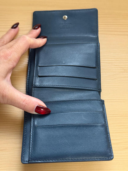 Louis Vuitton Monogram Matte Blue Portefeiulle Elise Trifold Wallet