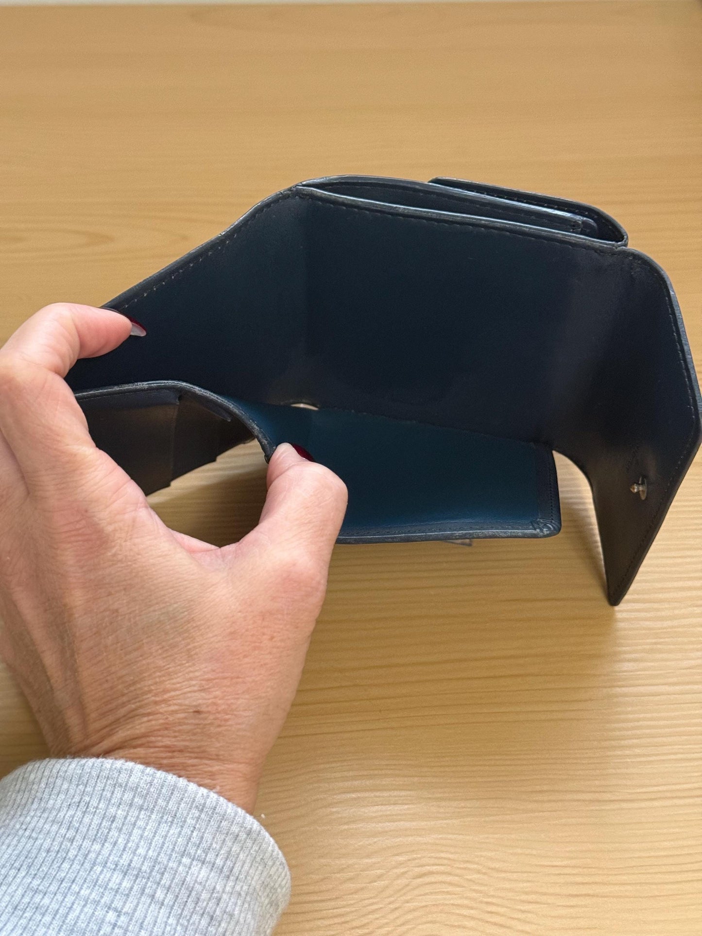 Louis Vuitton Monogram Matte Blue Portefeiulle Elise Trifold Wallet