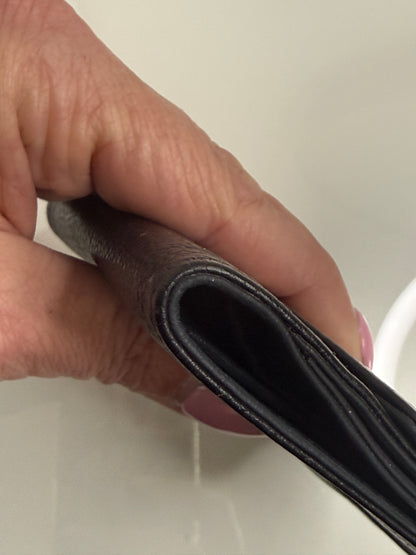 Chanel Black CC Compact Caviar Leather Wallet