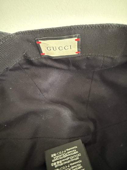 Gucci Original GG Black Canvas Baseball Hat with Web