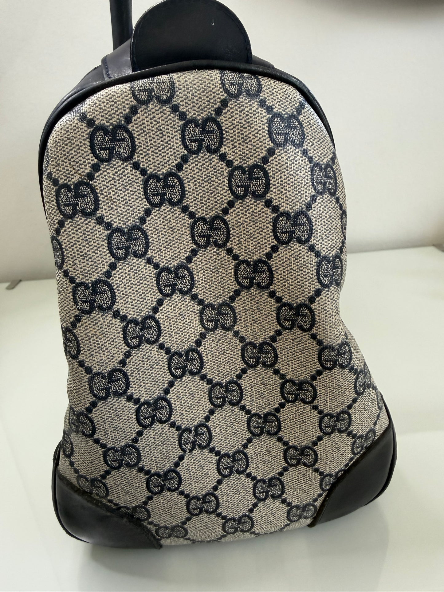 Gucci Vintage GG Navy Supreme Boston Bag