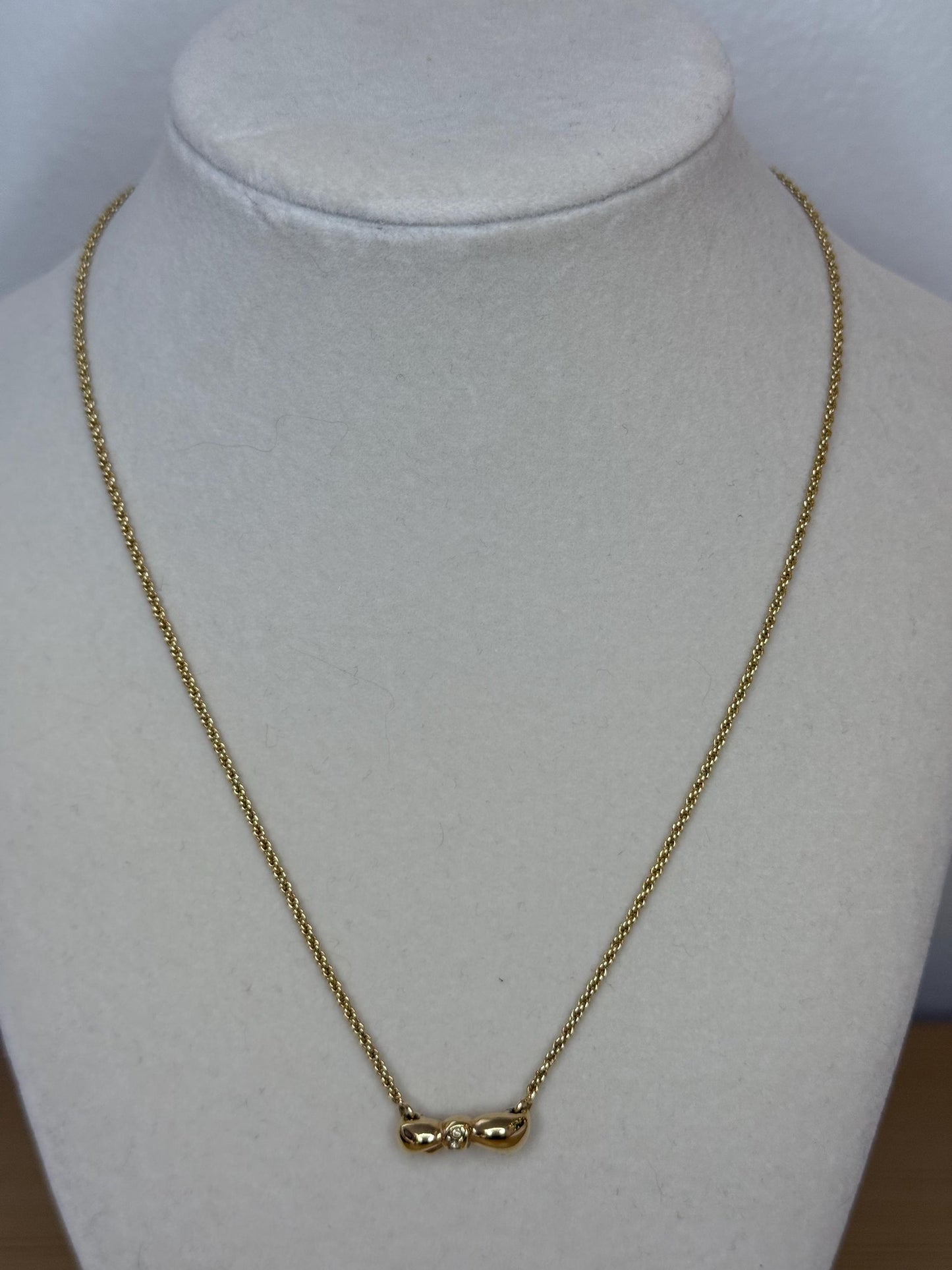 Authentic Vintage Christian Dior Bow Necklace with Rhinestones