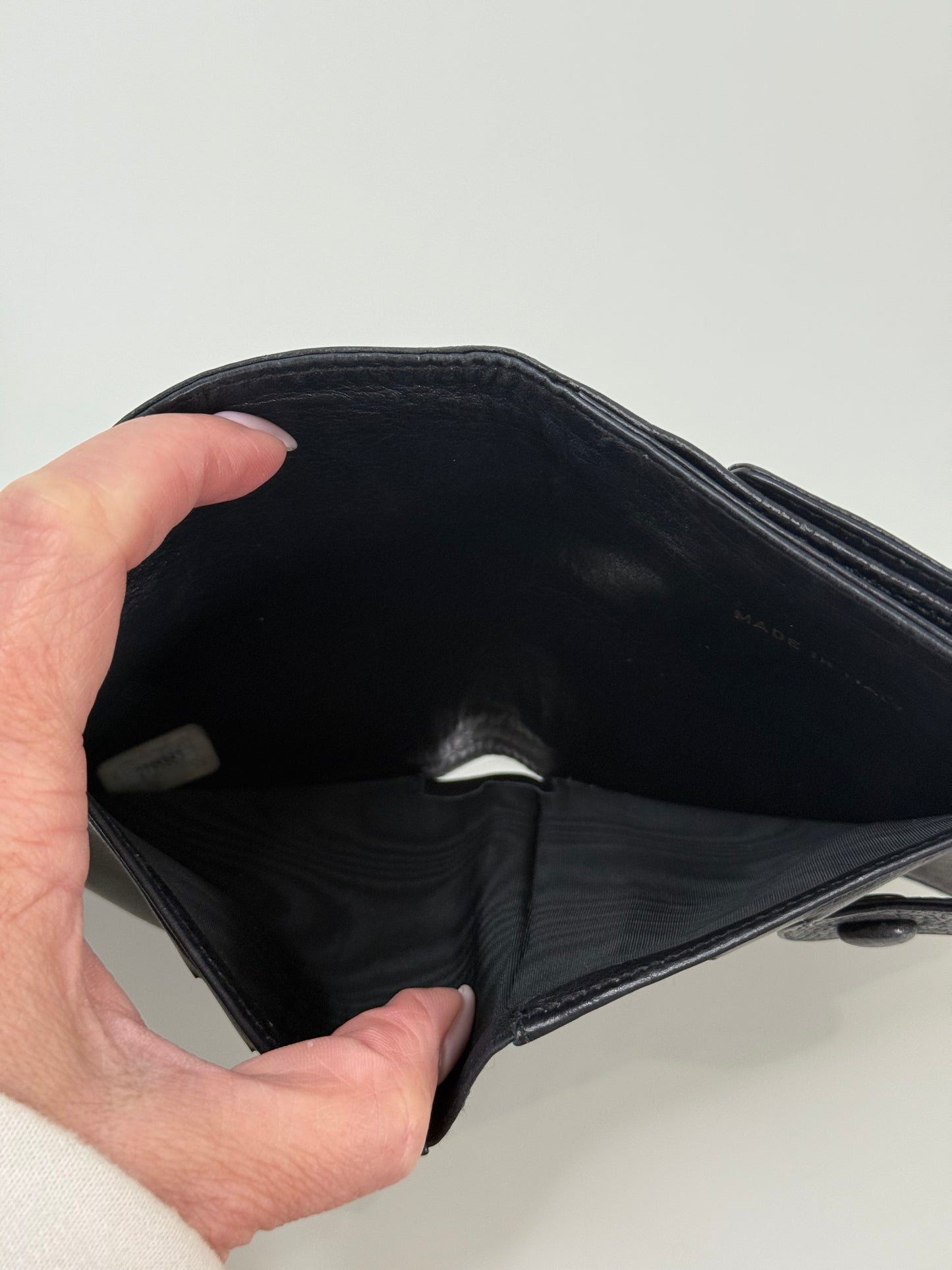 Chanel Vintage Black CC Compact Caviar Leather Wallet