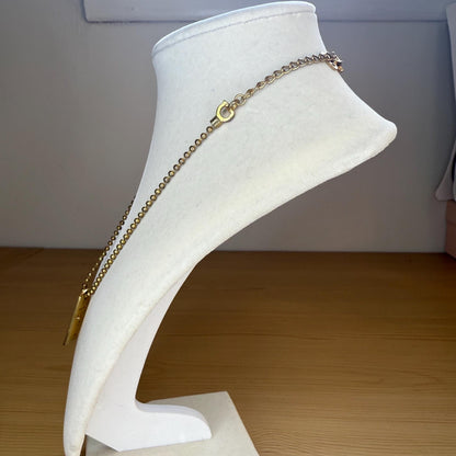 Christian Dior “Dior” Gold Dog Tag Necklace
