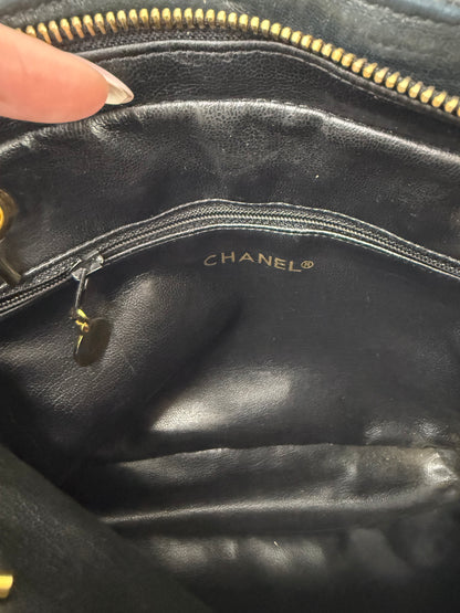 Chanel Black Vintage Quilted Black Lambskin Bag