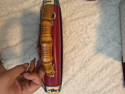 Gucci Red Lilith Bamboo Top Handle