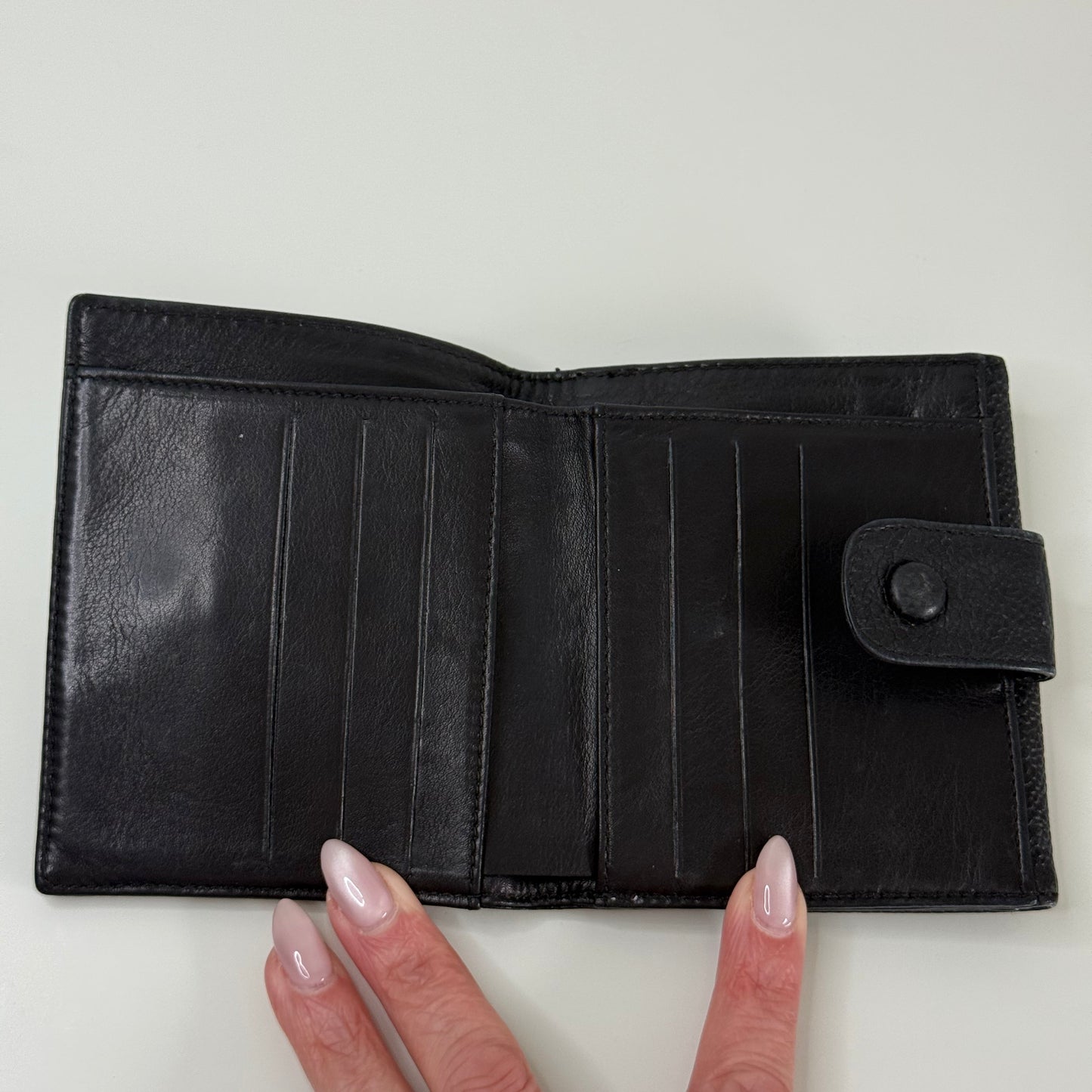 Chanel Vintage Black CC Compact Caviar Leather Wallet
