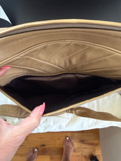 Chanel Vintage Beige Large Lambskin Camera Bag