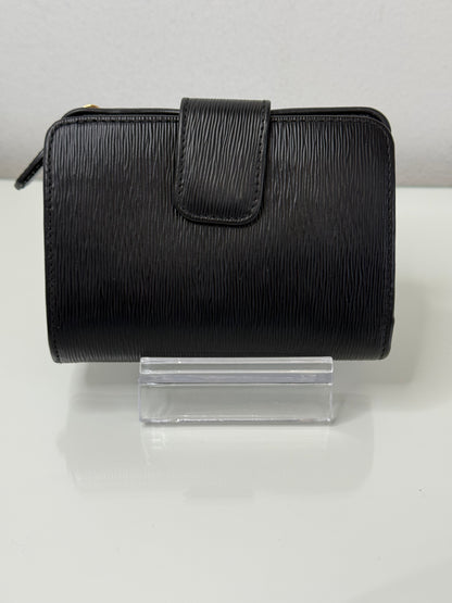 Prada Saffiano Black Compact Wallet