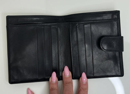 Chanel Black CC Compact Caviar Leather Wallet