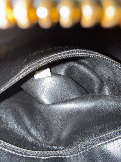 Chanel Black Vintage Quilted Black Lambskin Bag