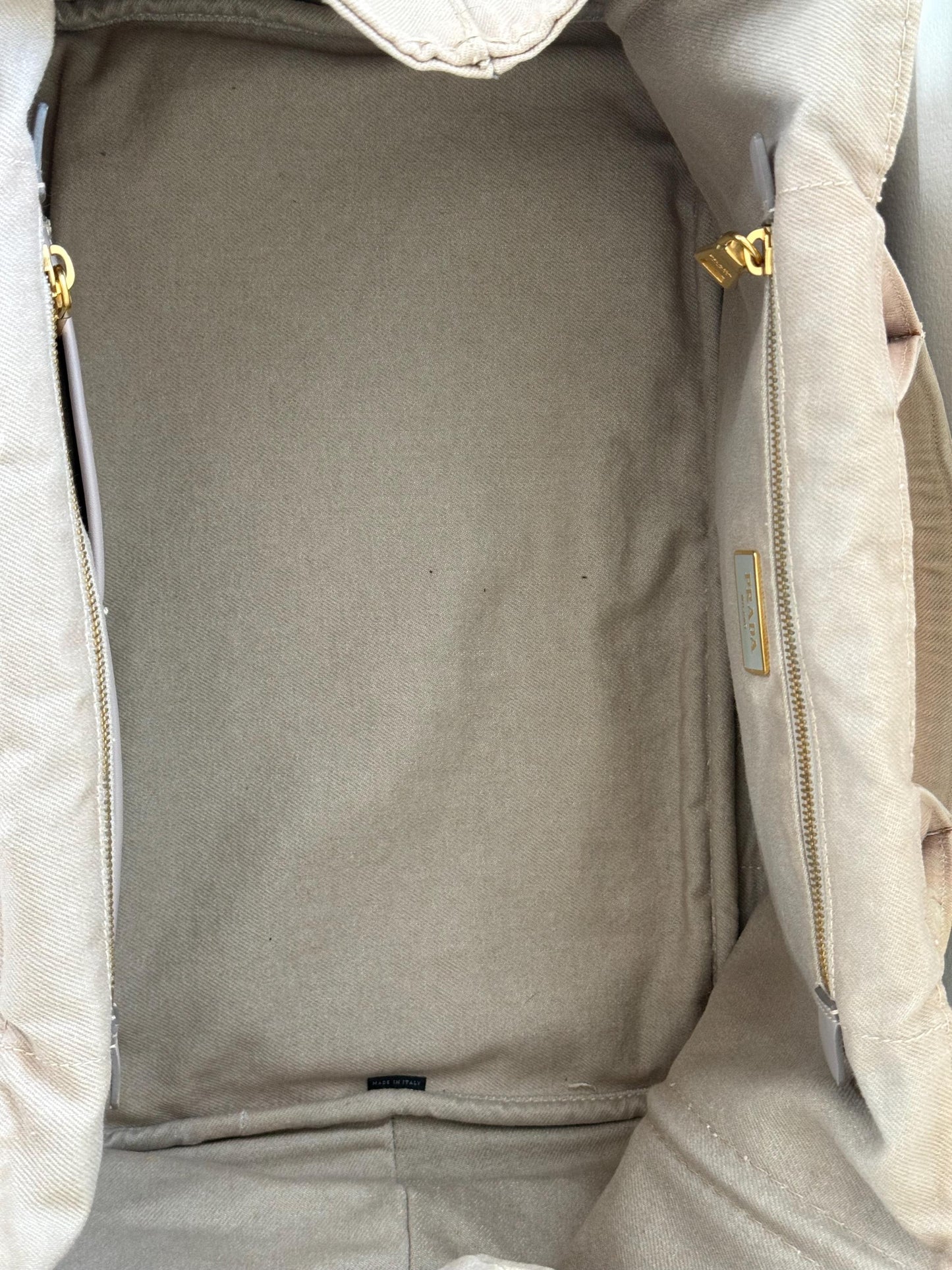 AUTHENTIC Prada Canapa Large Corda Beige Denium