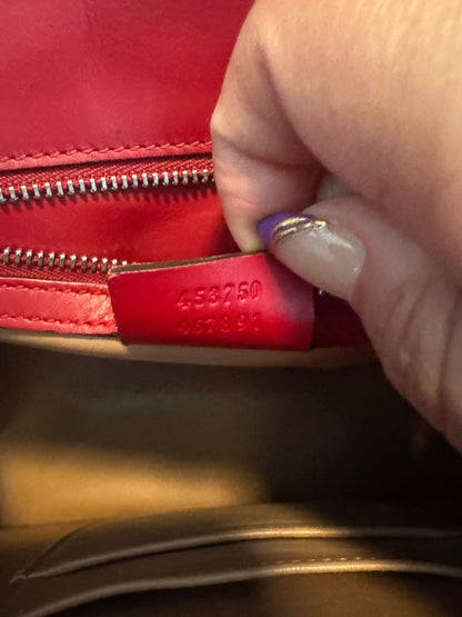 Gucci Red Lilith Bamboo Top Handle