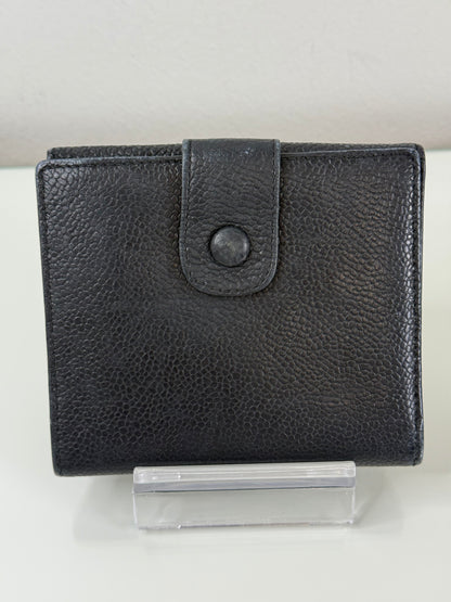 Chanel Vintage Black CC Compact Caviar Leather Wallet