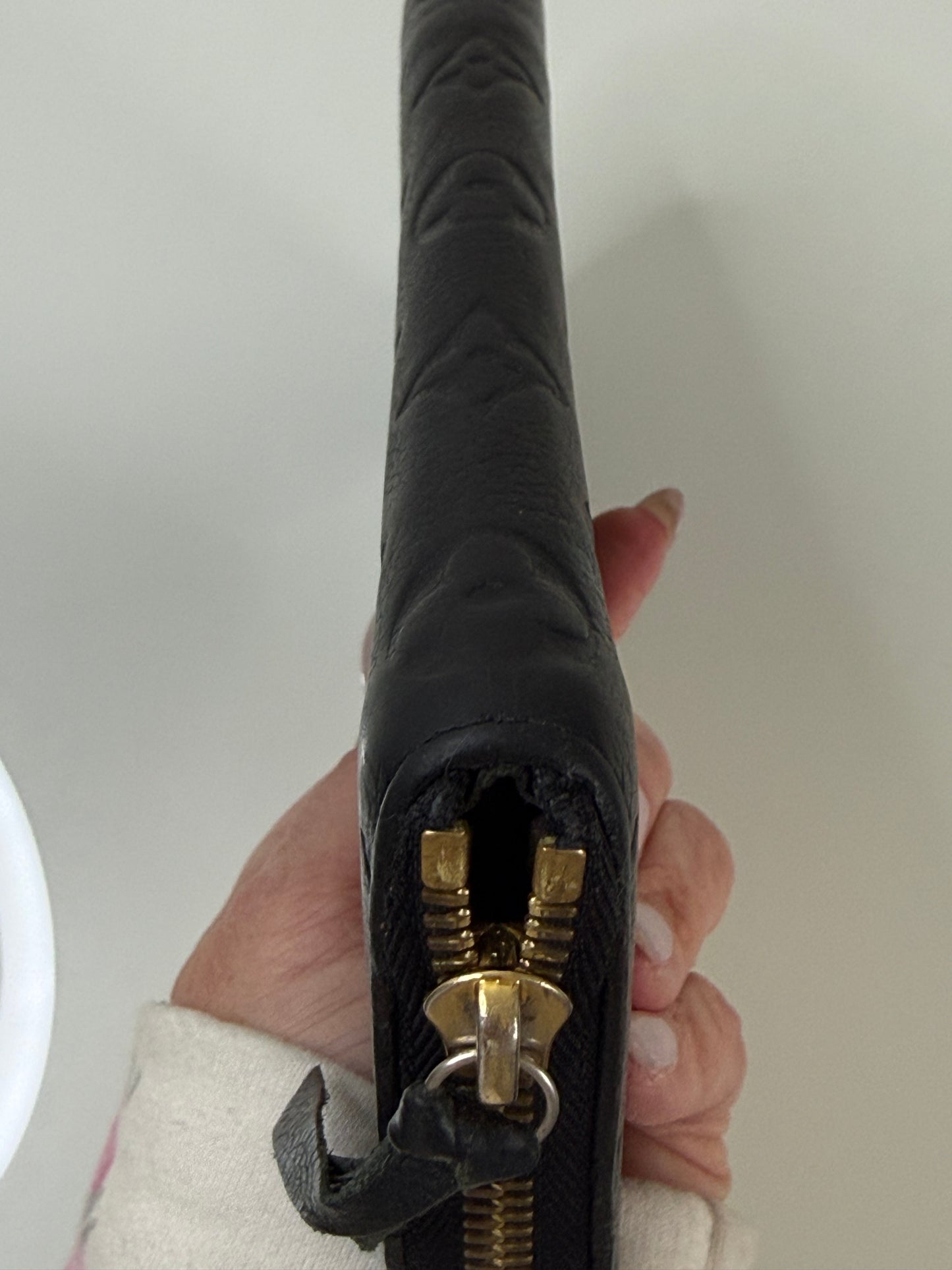 Louis Vuitton Black Emprente Zippy Wallet