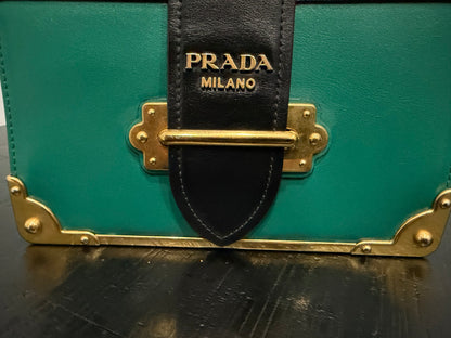 Prada Cahier Green Saffiano Leather