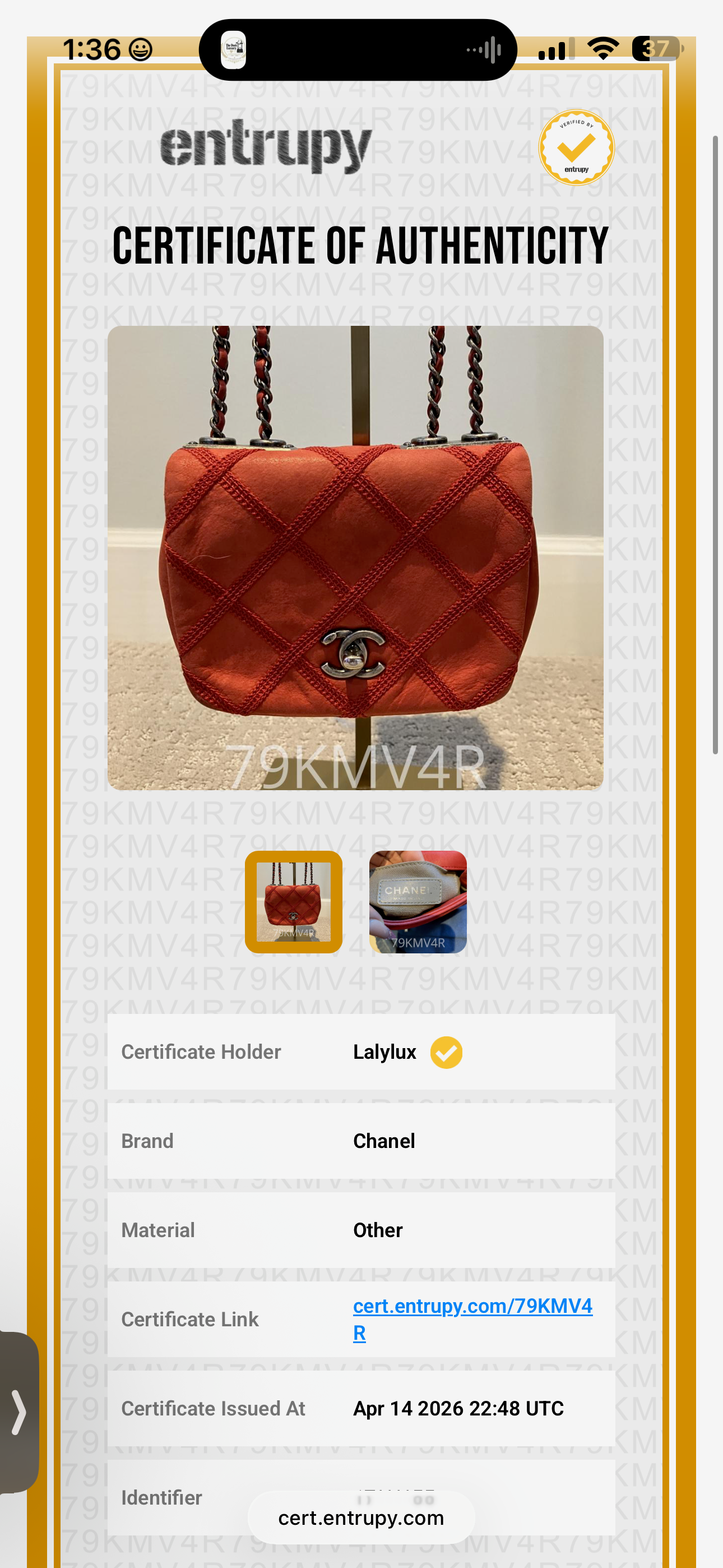 Chanel Red Diamond Stitch Calfskin Flap