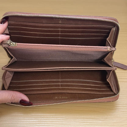 Chanel Quilt Stitch Brown Matelassé Zip-Around