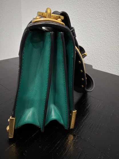 Prada Cahier Green Saffiano Leather